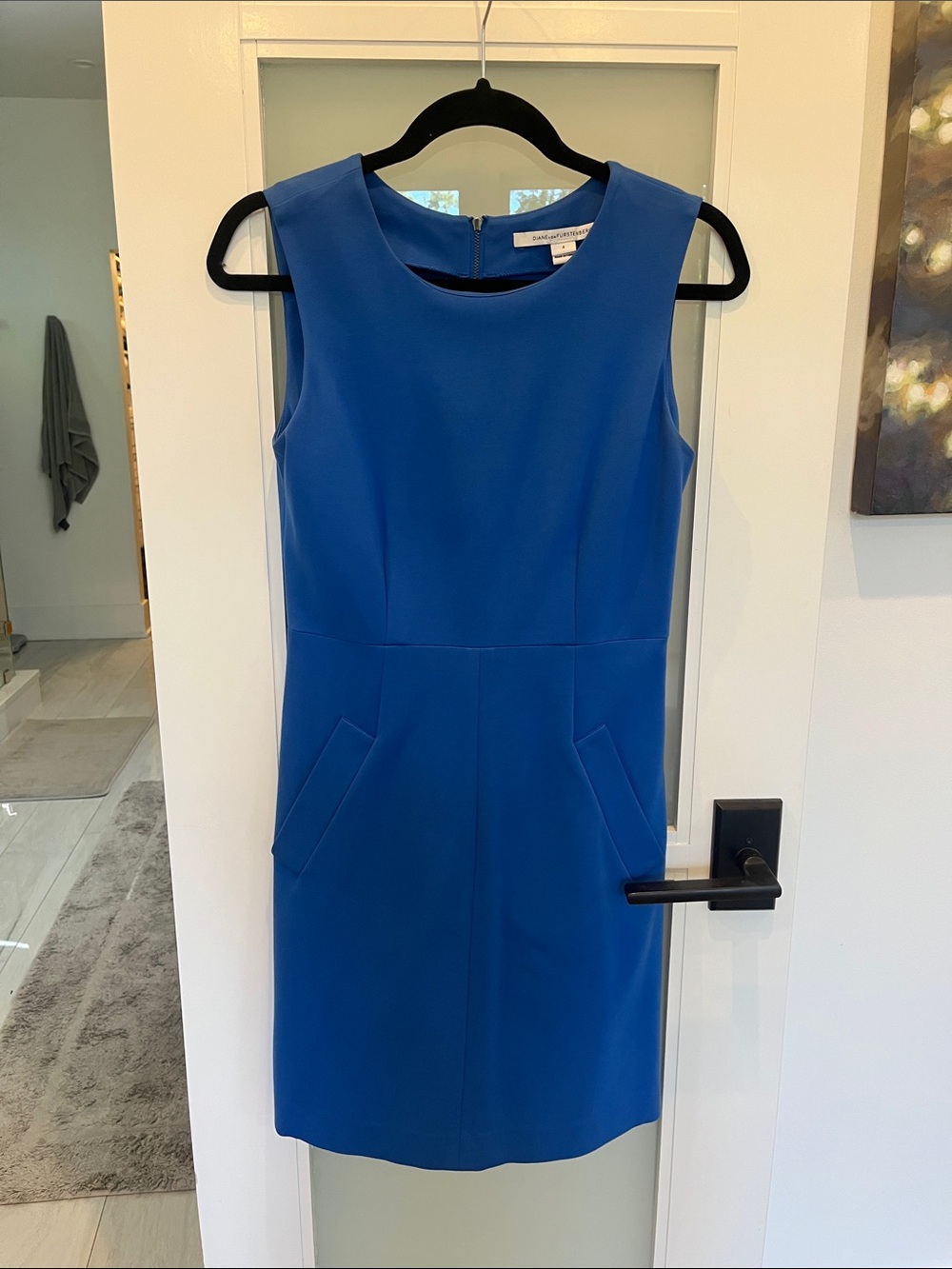 Diane Von Furstenberg Sleeveless Cobalt Sheath Dress